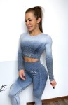 OMBRE Rashguard na długi rękaw  jeans/błękitny 